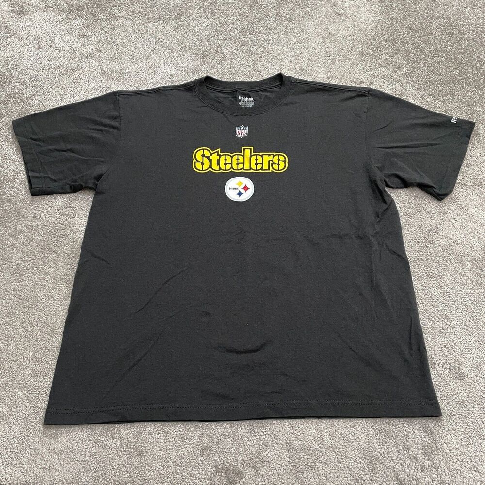 Reebok NFL Pittsburgh Steelers Graphic T-Shirt Mens Large Crew Neck Football Tee
